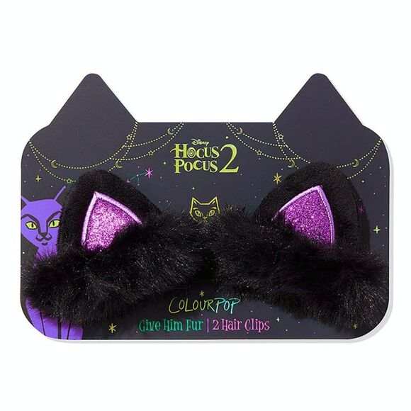 NIB Colourpop x Disney Hocus Pocus 2 Give Him Fur Black Cat Ear Clips - Picture 1 of 3